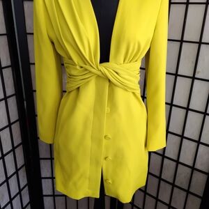 Zara Limited Lime Green Or Chatrousse Blazer Mini Dress